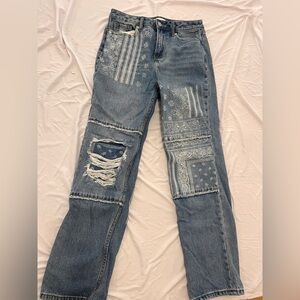 Cleo + Wolf Women's High Rise Blue Jeans